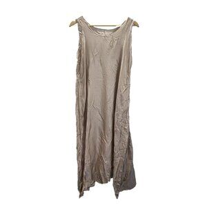 Lee Andersen Size S Ride Crinkle Midi Maxi dress Tan Sleeveless‎ Minimalist